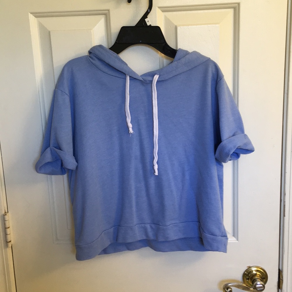 A short sleeved hoodie shirt